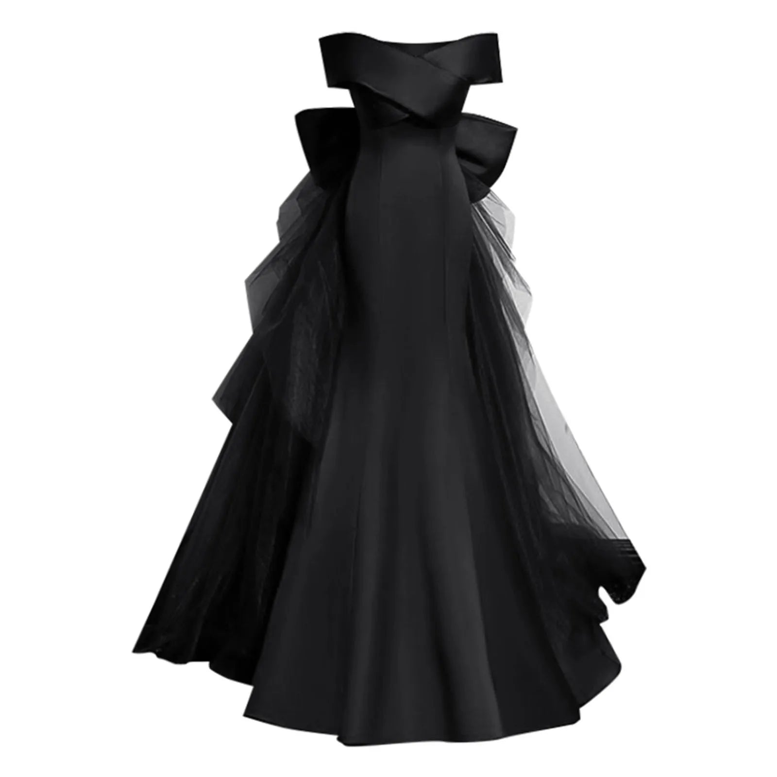 One Shoulder Trumpet Long Dresses Wine Red Evening Gown Dress Back Big Bow Light Gauze Wedding Dress For Women Vestido Feminino