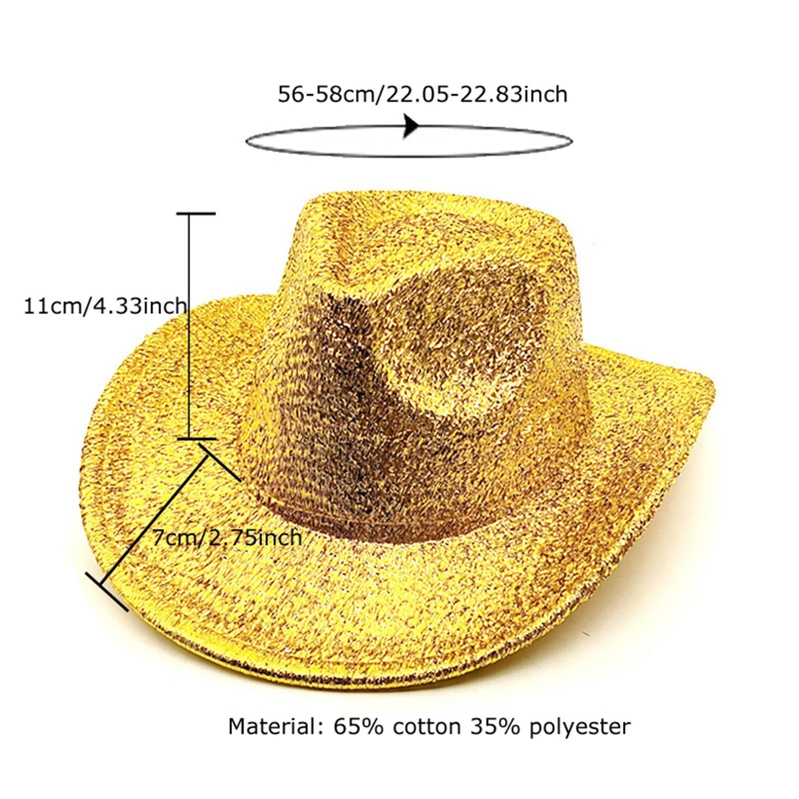 Western Hat Glitter Cowboy Hat For Women Men Party Hat Carnival Fancy Dress Retro Glitter Hat Soft Fabric Cow Boy Hats For Woman