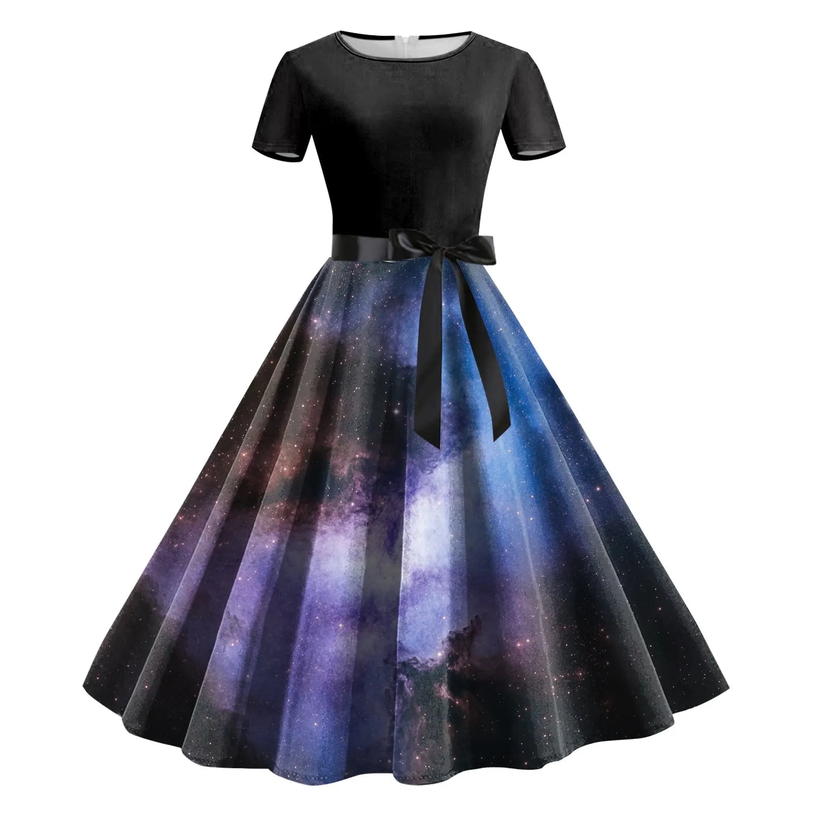Long Sundresses For Women Casual Summer Women Starry Sky Dress A Line Galaxy Clothing Digital Dress For Older Women Casual