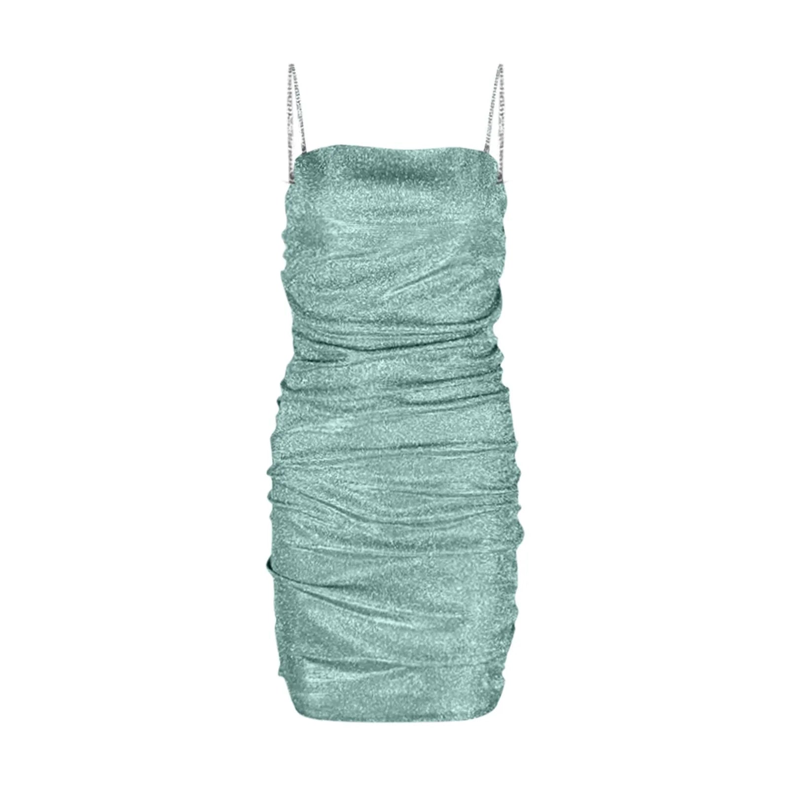 French Tea Break Medium Length Slim Fit Dress European And Hotties Sexy Nightclub Disco Skirt Rhinestone Vestidos De Fiesta