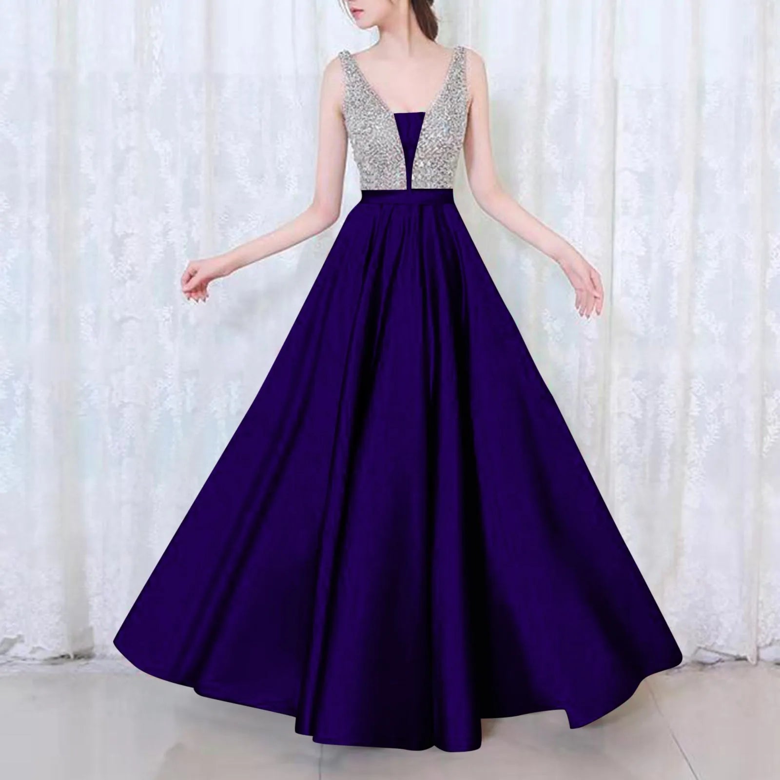 Korean Vacation Outfits New Sexy Off Shoulder Large Swing Dresses Sleeveless V Neck Evening Dress For Women платье женское