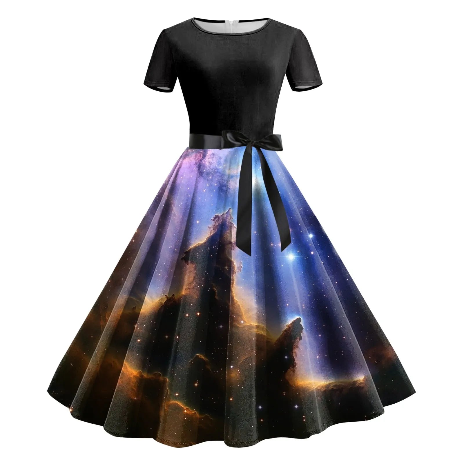 Long Sundresses For Women Casual Summer Women Starry Sky Dress A Line Galaxy Clothing Digital Dress For Older Women Casual