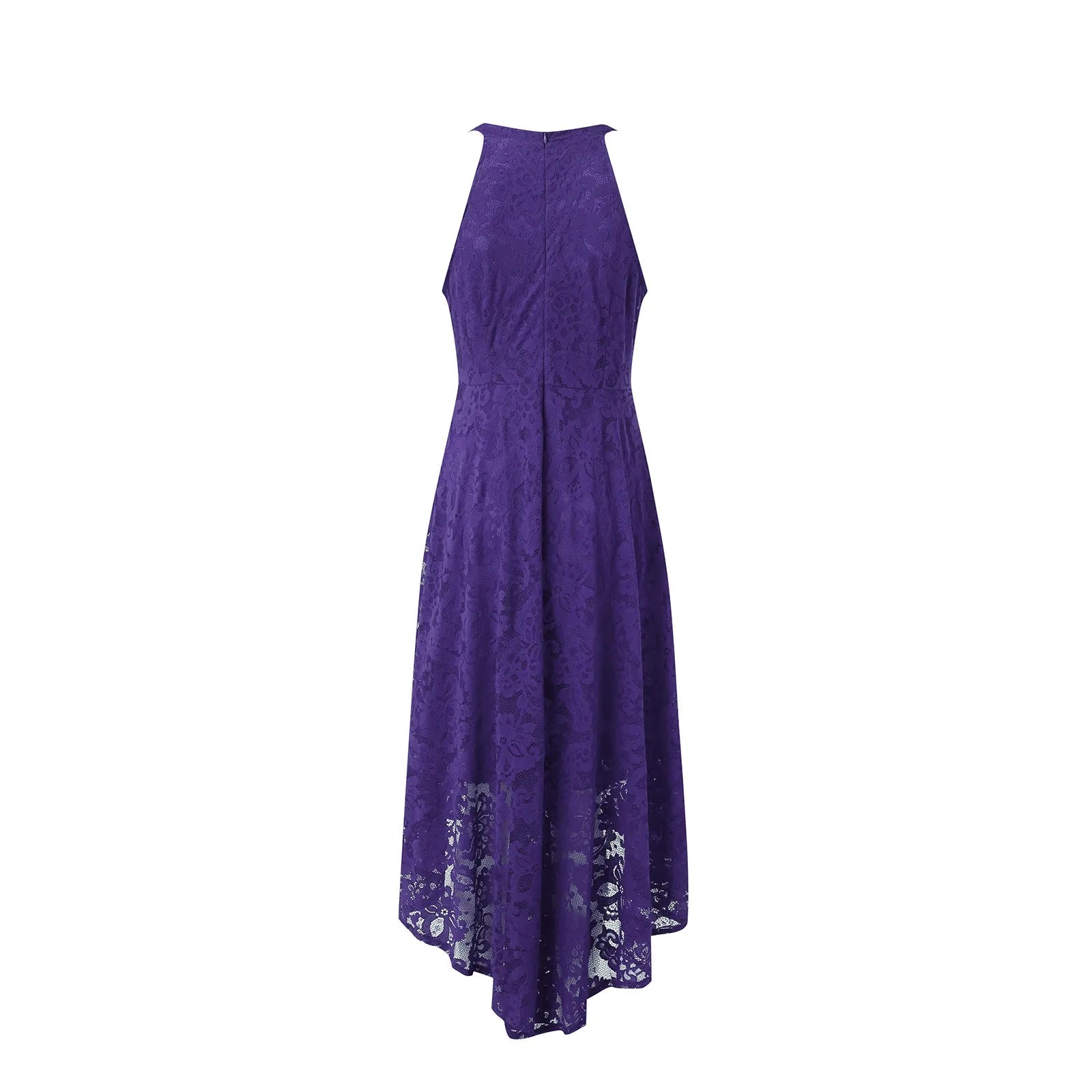 Sleeveless Halter Gradient Midi Dresses For Wedding Guest Solid Elegant Lace Dress Irregular Hem Sexy Summer Dress платье
