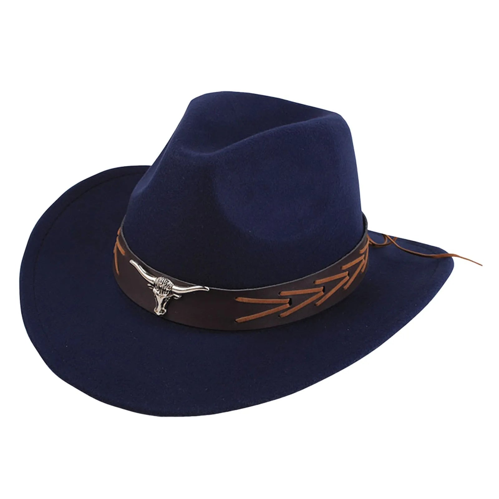 Ethnic Style Performance Hat Men Cow Head Accessories Hats Western Wide Brim Sunhat Spring Summer Solid Color Hats For Men кепка