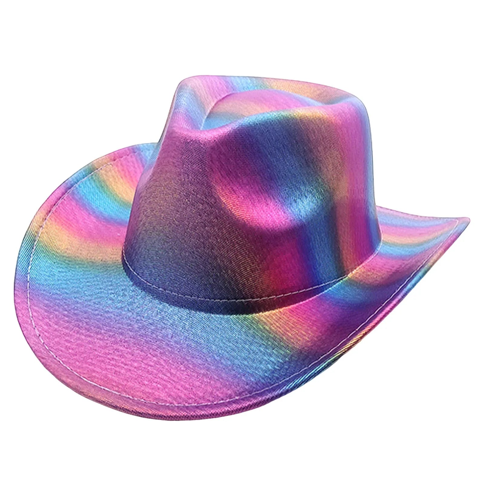 Western Hat Glitter Cowboy Hat For Women Men Party Hat Carnival Fancy Dress Retro Glitter Hat Soft Cowboy Hat Bands For Men Wide