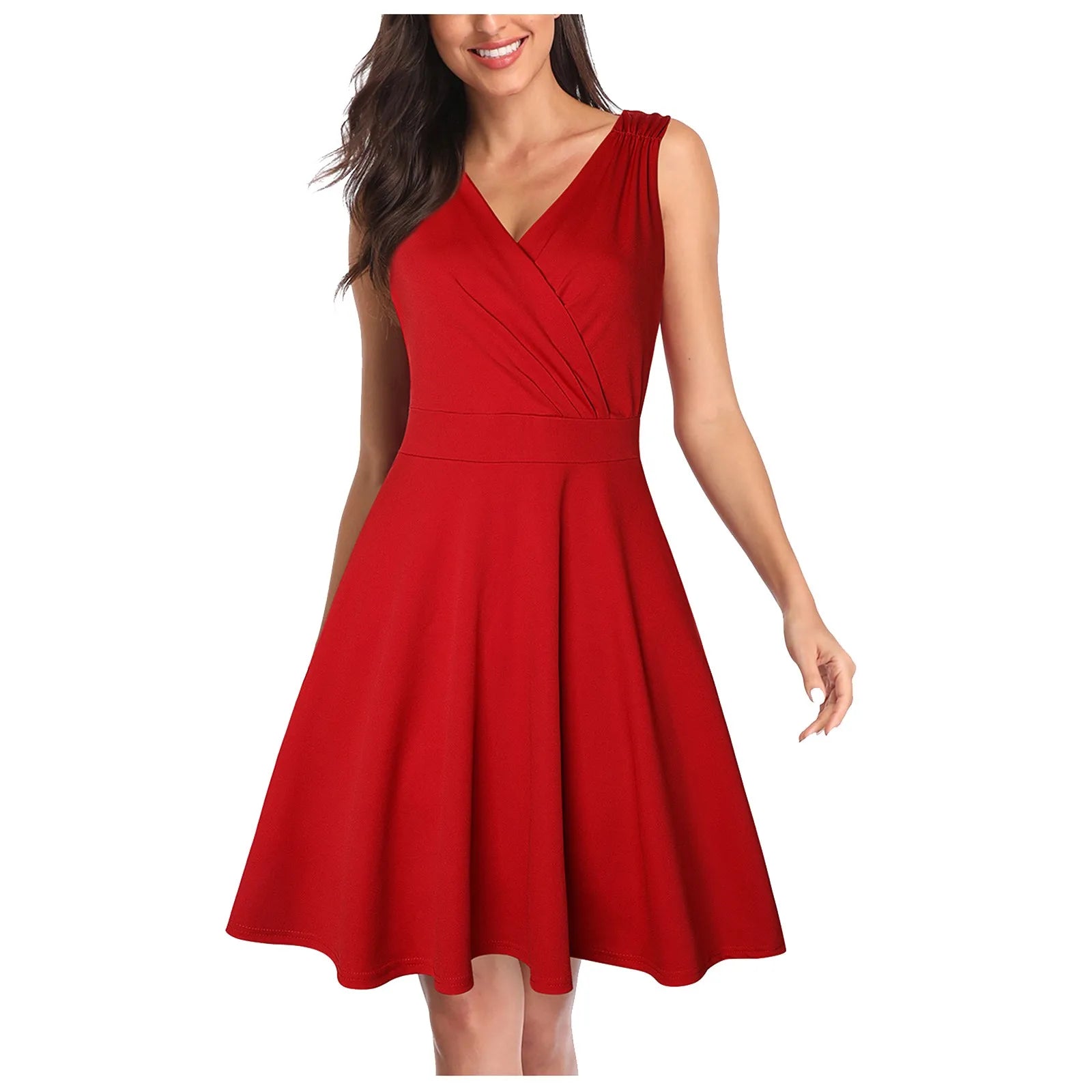 Wedding Party Women'S A-Line Cocktail Elegant Dress Sleeveless Swing Vintage Short Dress Temperament Slimming Seaside Dresses
