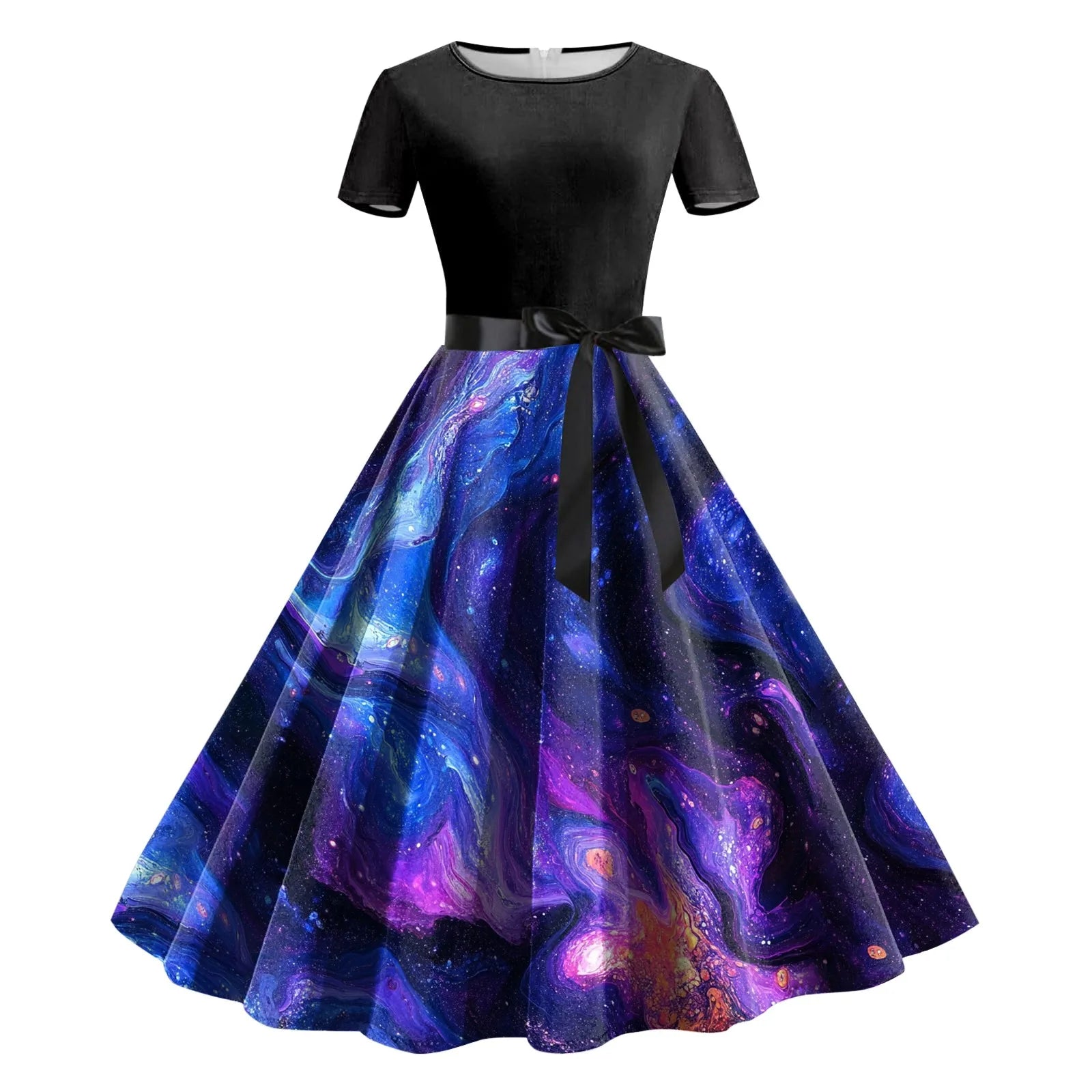 Long Sundresses For Women Casual Summer Women Starry Sky Dress A Line Galaxy Clothing Digital Dress For Older Women Casual