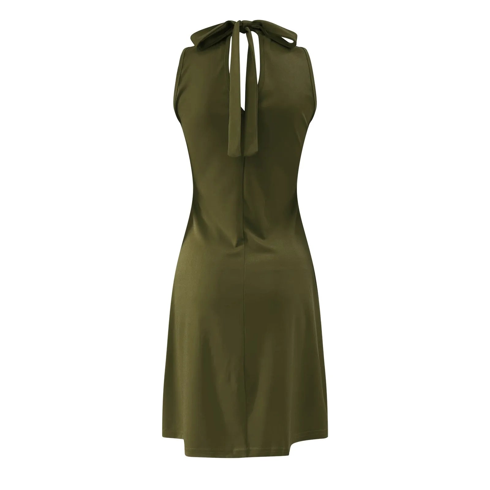 T Shirt Casual Dresses For Women Crewneck Tie Rope Solid Color Dress Chic Fashion Sexy Summer A Line Dresses Vestidos Para Mujer