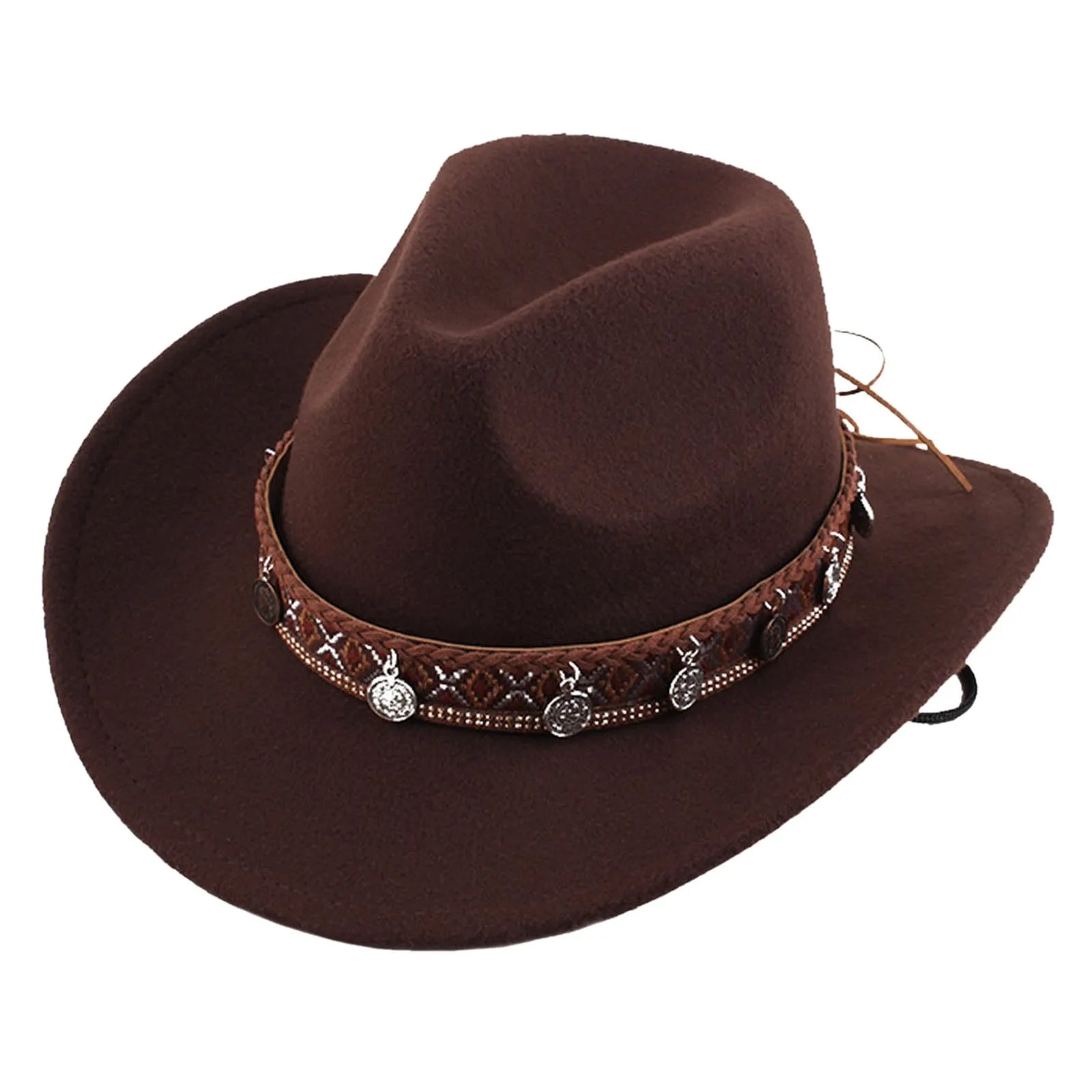 New In Men Vintage Woolen Hat With A Woolen Edge Head Accessories Hats Ethnic Style Sparkly Cowboy Hat Sombrero Para Sol Hombre