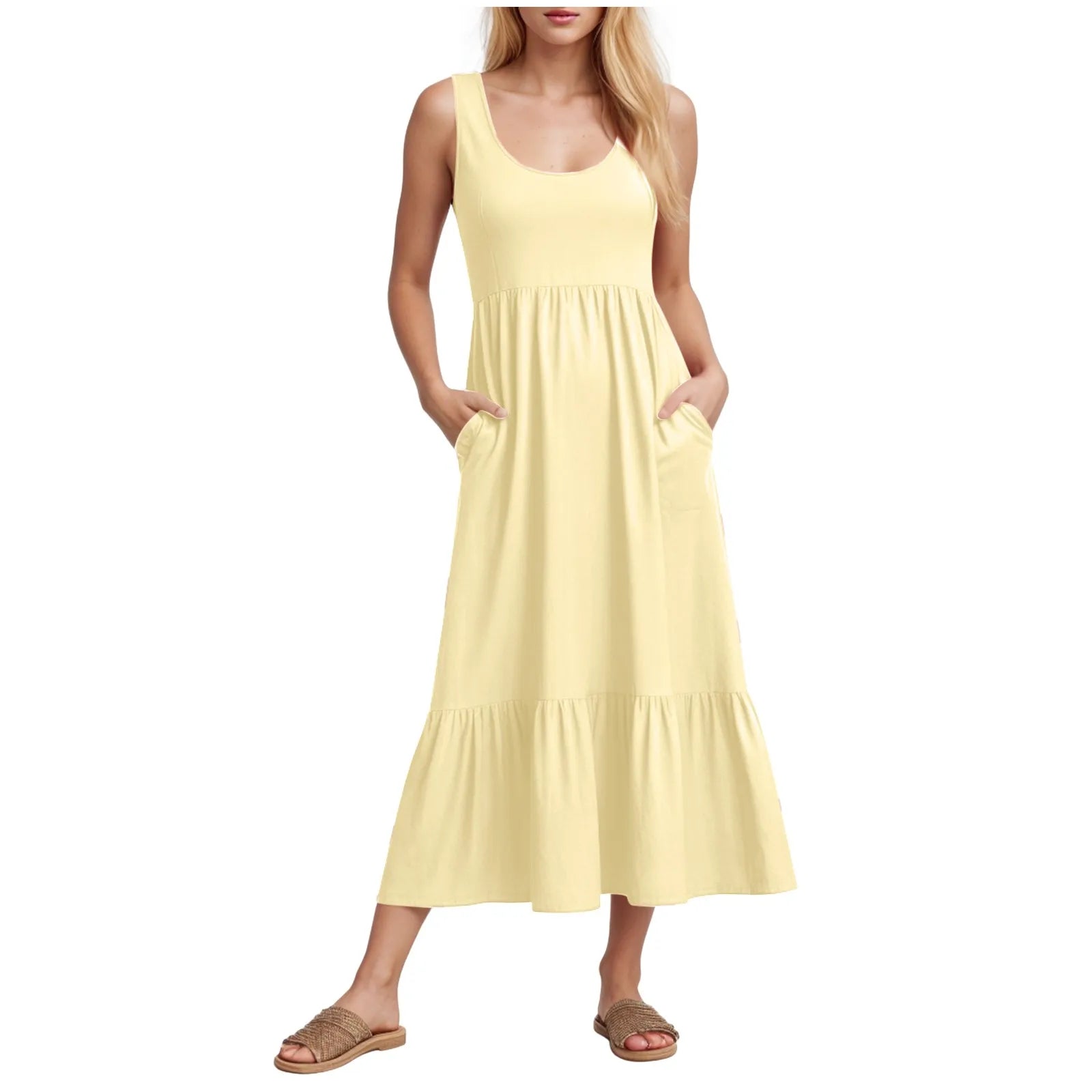 Petite Maxi Dress For Short Women Summer Sleeveless Vest Skirt Casual And Elegant Layered Beach Womens Long Sleeve Floral Dress
