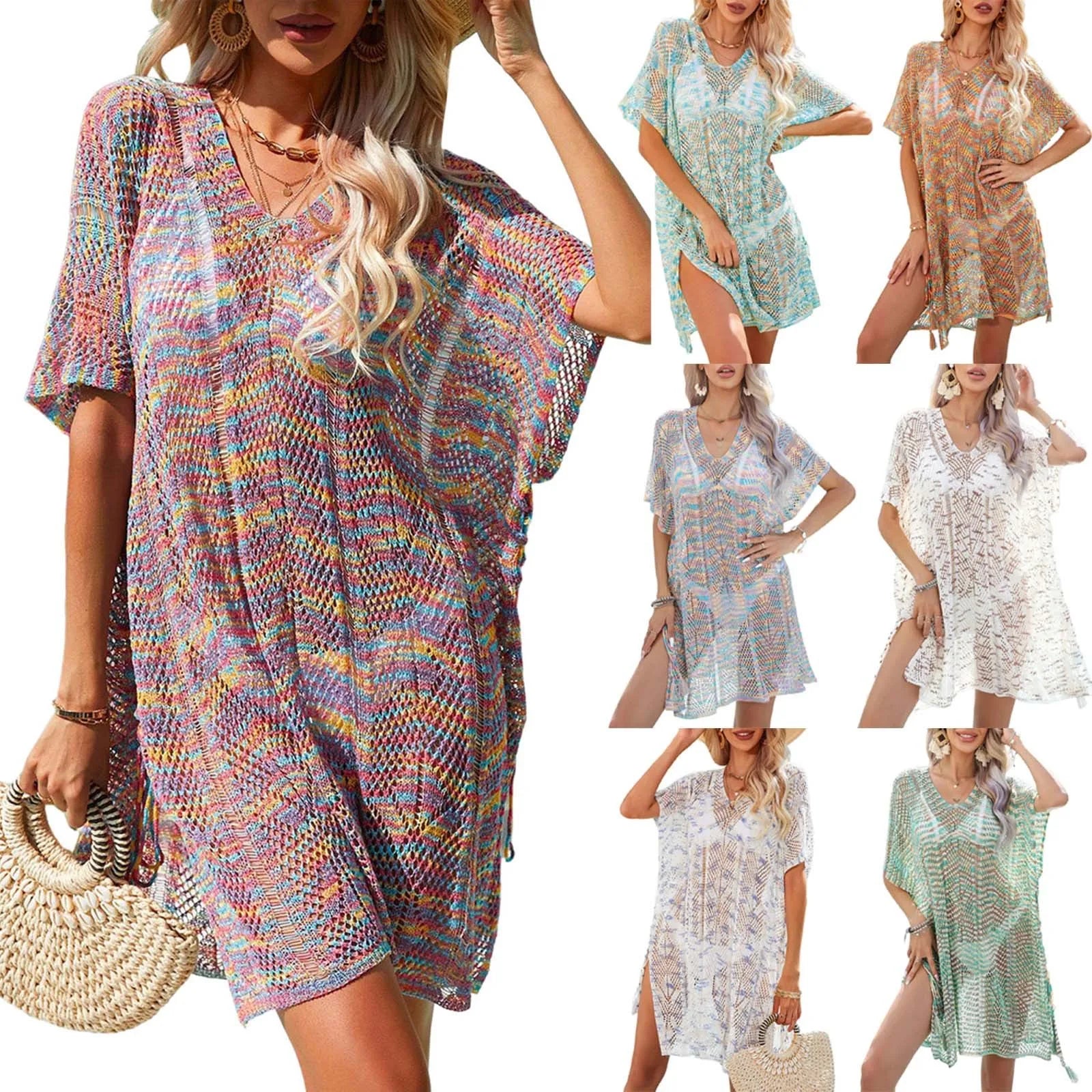 Women Summer Knitted Sweater Loose And Sexy Hollow Bikini Cover Shawl Kintted Cover Up Beach Sexy See Through Shawl шарф женский
