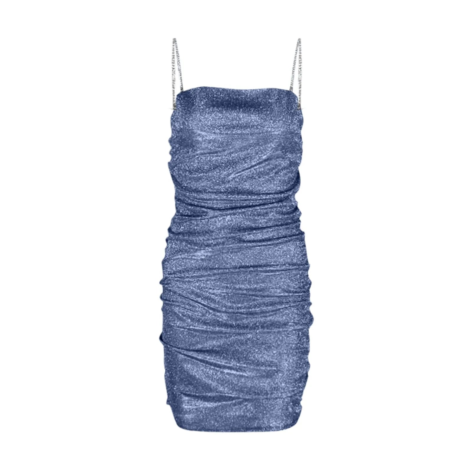 French Tea Break Medium Length Slim Fit Dress European And Hotties Sexy Nightclub Disco Skirt Rhinestone Vestidos De Fiesta