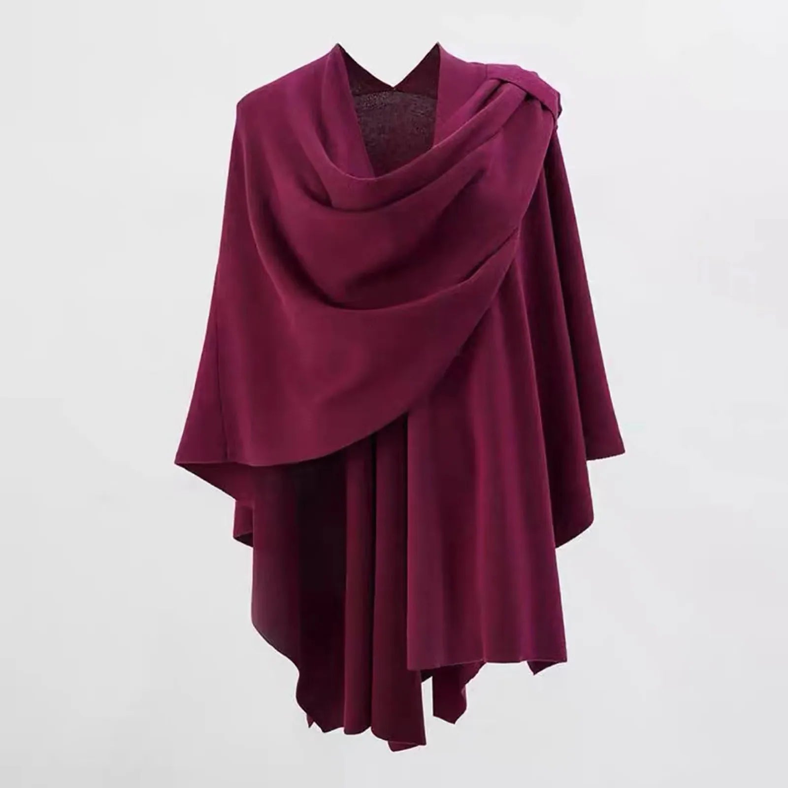 Women'S Solid Color Shawl Wraps Open Front Poncho Cape Oversized Sweaters Casual Cardigan Shawls For Fall Winter шарф женский