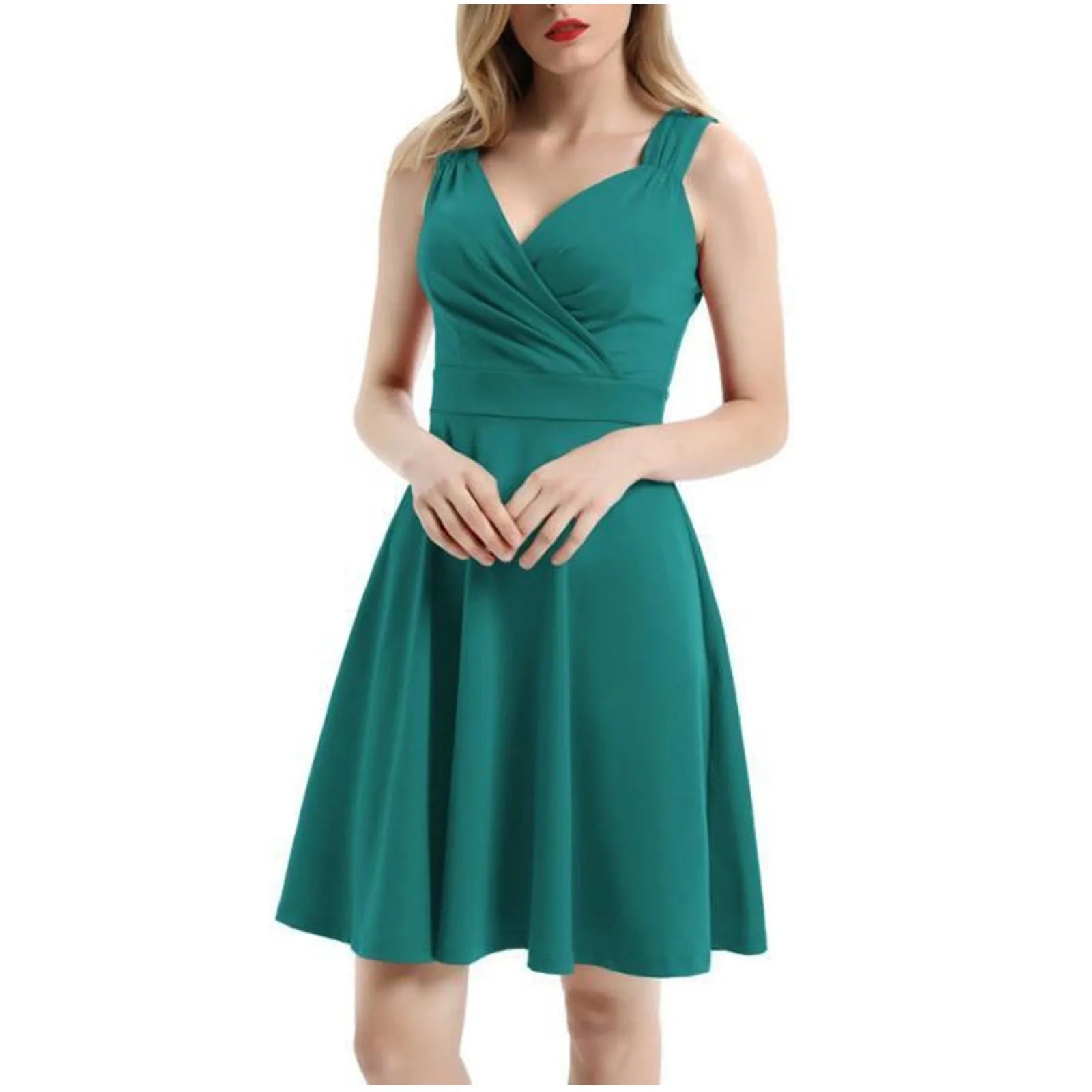 Wedding Party Women'S A-Line Cocktail Elegant Dress Sleeveless Swing Vintage Short Dress Temperament Slimming Seaside Dresses