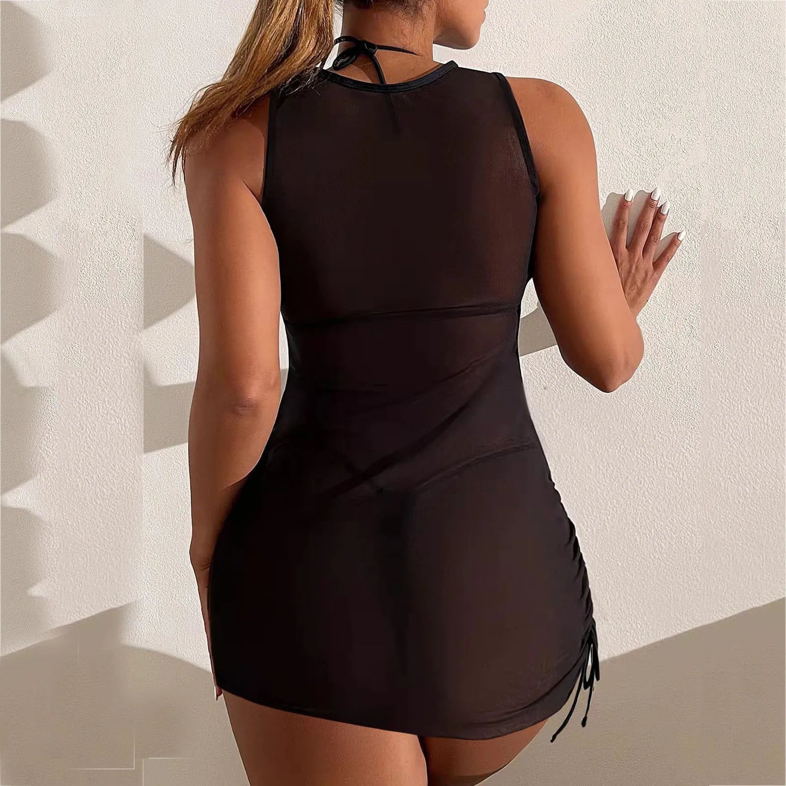 Casual Thin Slim Beachwear 2025 Women Sexy Sheer Mesh Cover Ups Shorts Beach Cover Up Beach Wrap Bikini купальники 2025 женские