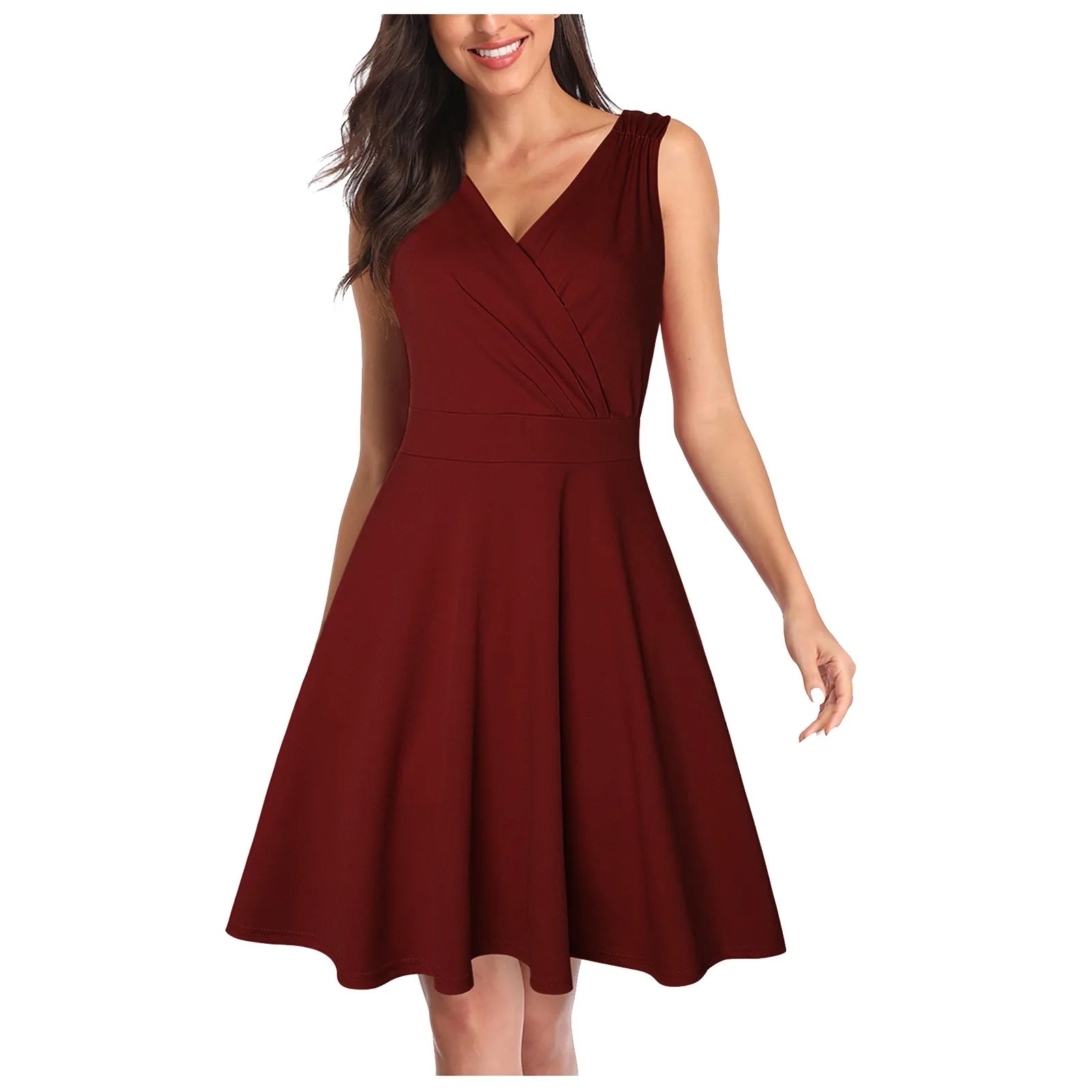 Wedding Party Women'S A-Line Cocktail Elegant Dress Sleeveless Swing Vintage Short Dress Temperament Slimming Seaside Dresses