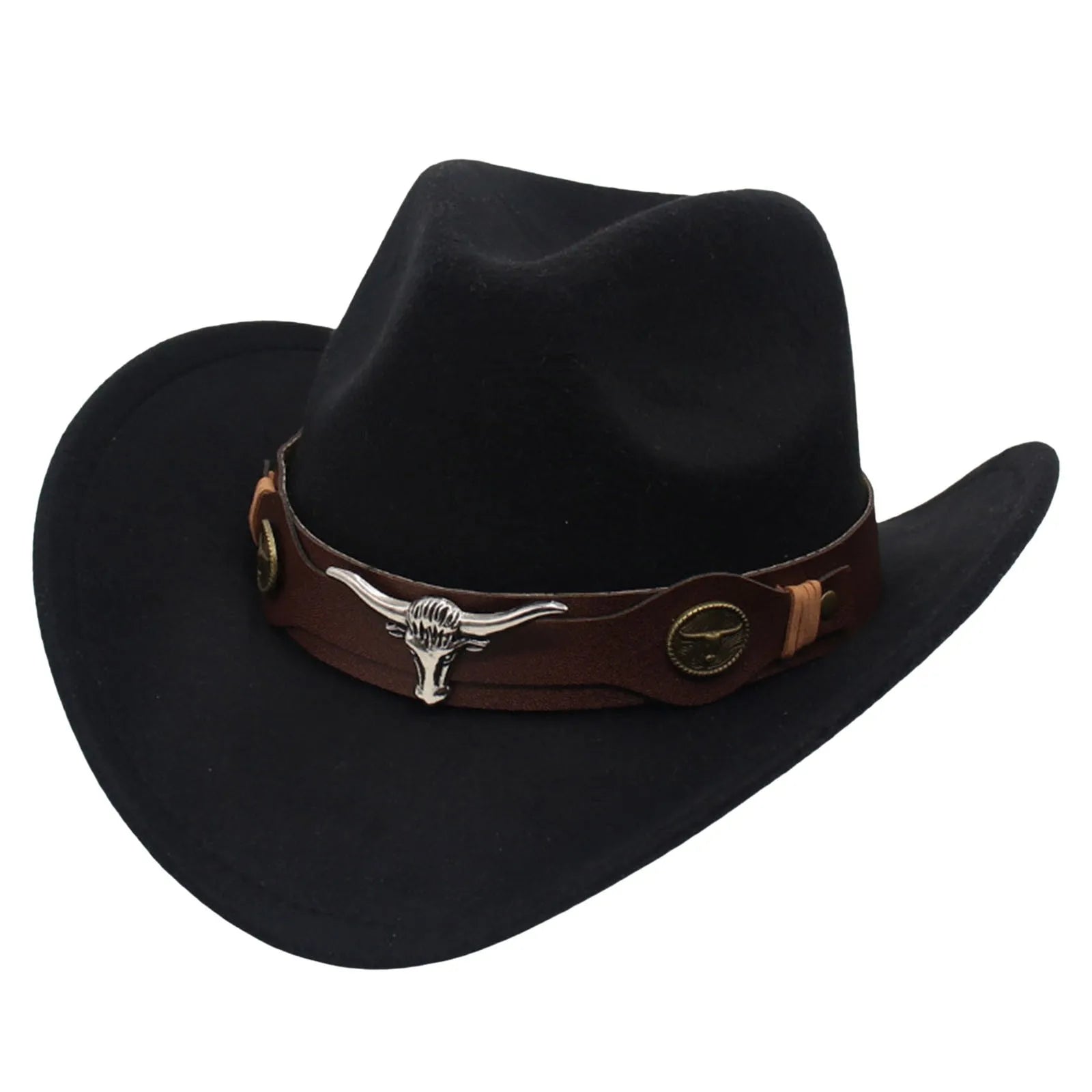 Western Cowboy Hat Head Accessories Ethnic Style Wool Fedora Hats For Men Multiple Colors Wide Brim Sun Protection Hats Sombrero