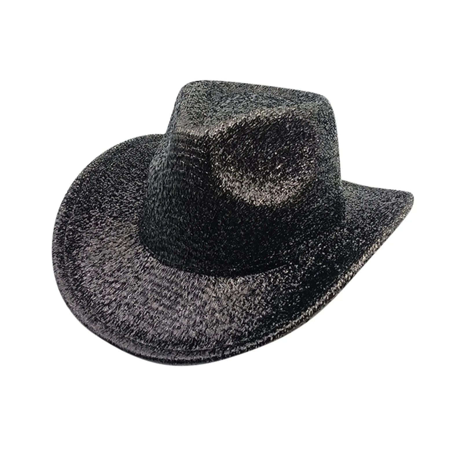 Western Hat Glitter Cowboy Hat For Women Men Party Hat Carnival Fancy Dress Retro Glitter Hat Soft Fabric Cow Boy Hats For Woman