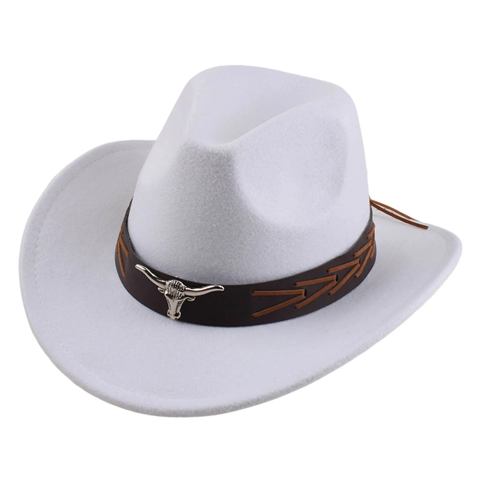 Ethnic Style Performance Hat Men Cow Head Accessories Hats Western Wide Brim Sunhat Spring Summer Solid Color Hats For Men кепка