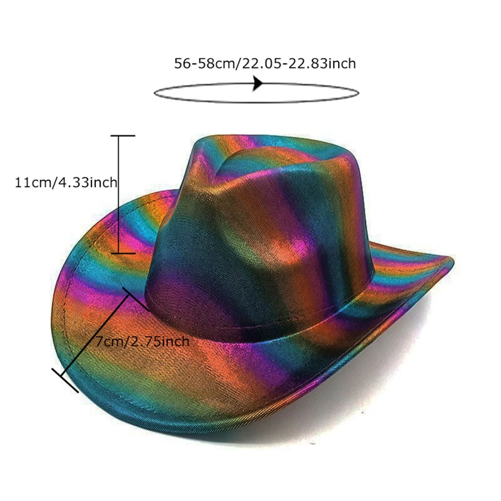 Western Hat Glitter Cowboy Hat For Women Men Party Hat Carnival Fancy Dress Retro Glitter Hat Soft Cowboy Hat Bands For Men Wide