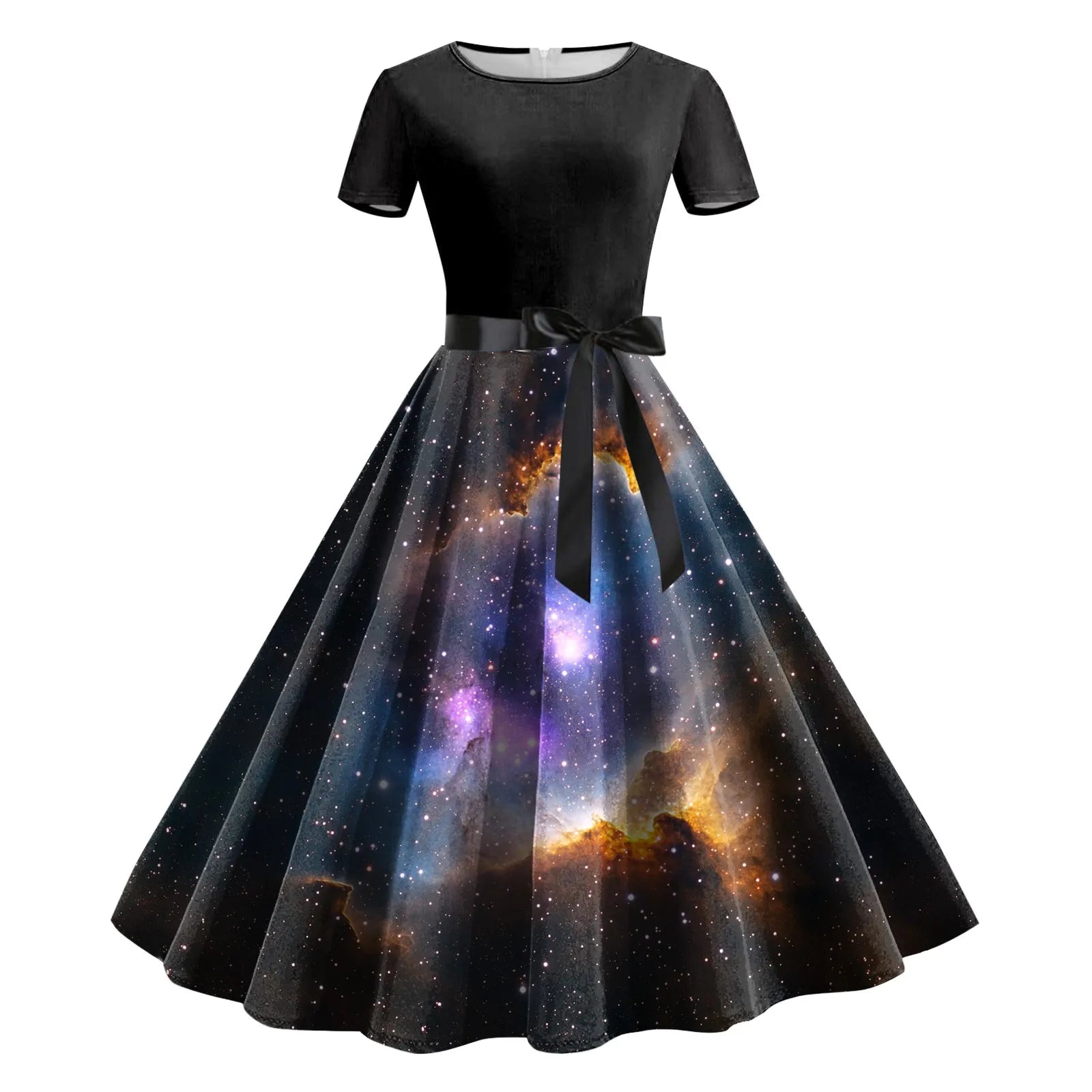 Long Sundresses For Women Casual Summer Women Starry Sky Dress A Line Galaxy Clothing Digital Dress For Older Women Casual