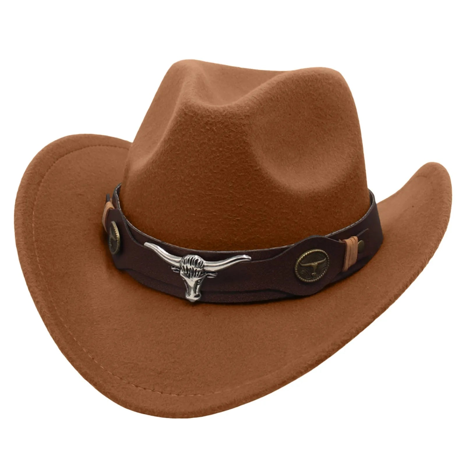 Western Cowboy Hat Head Accessories Ethnic Style Wool Fedora Hats For Men Multiple Colors Wide Brim Sun Protection Hats Sombrero