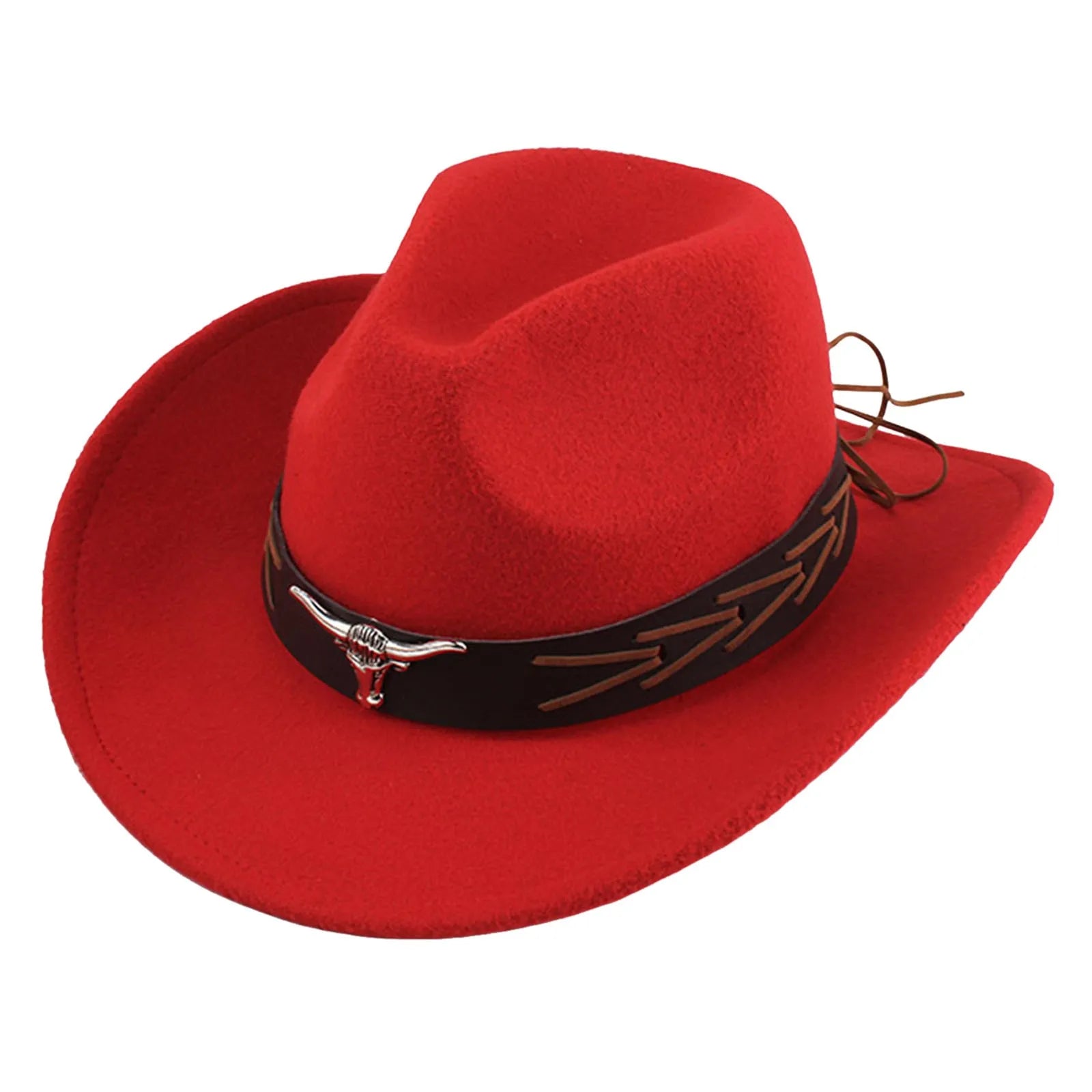 Ethnic Style Performance Hat Men Cow Head Accessories Hats Western Wide Brim Sunhat Spring Summer Solid Color Hats For Men кепка