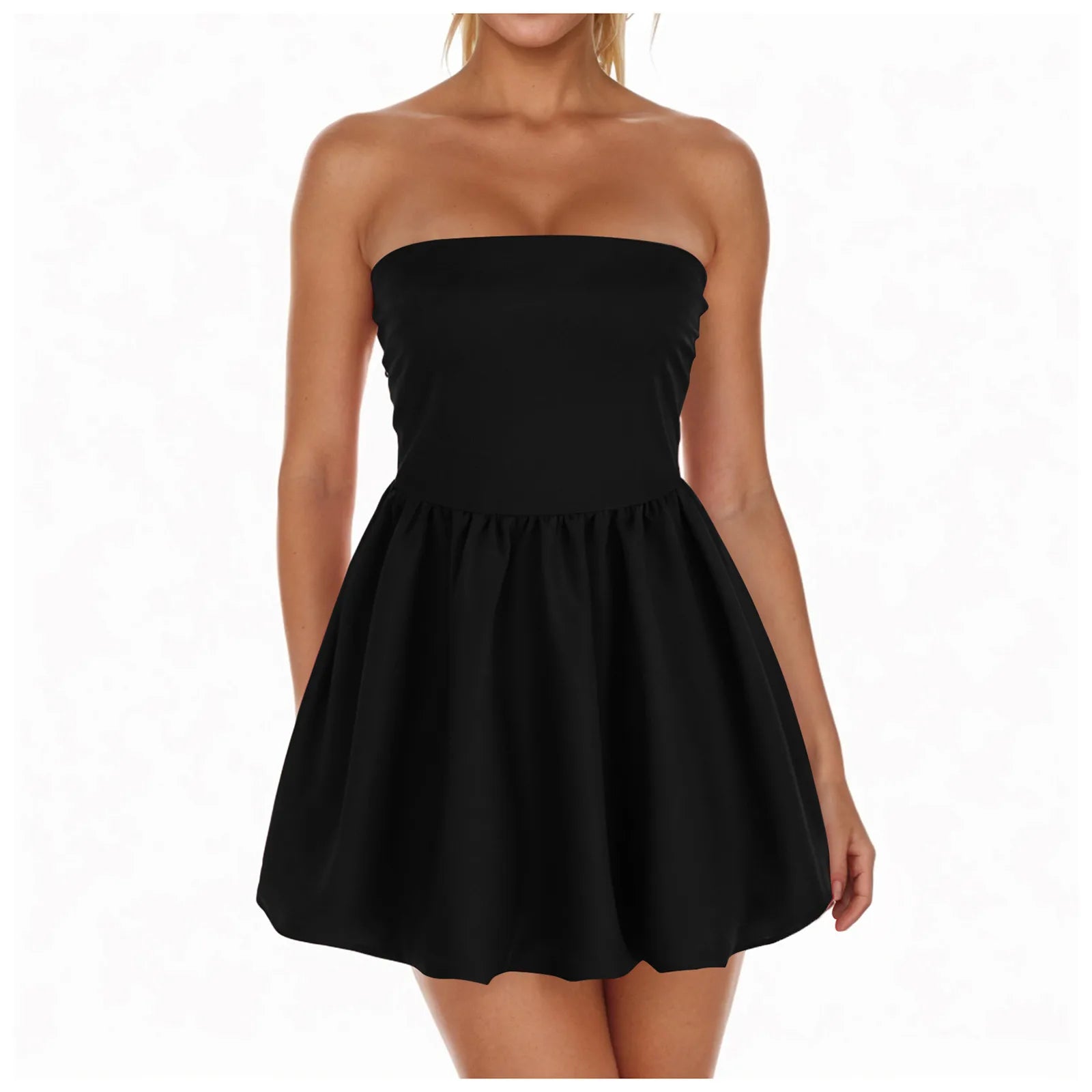Date Dress For Women Women Solid Color Strapless Tube Top Dress Flower Bud Skirt Summer Slim Tube Top Summer Maxi Dresses Casual