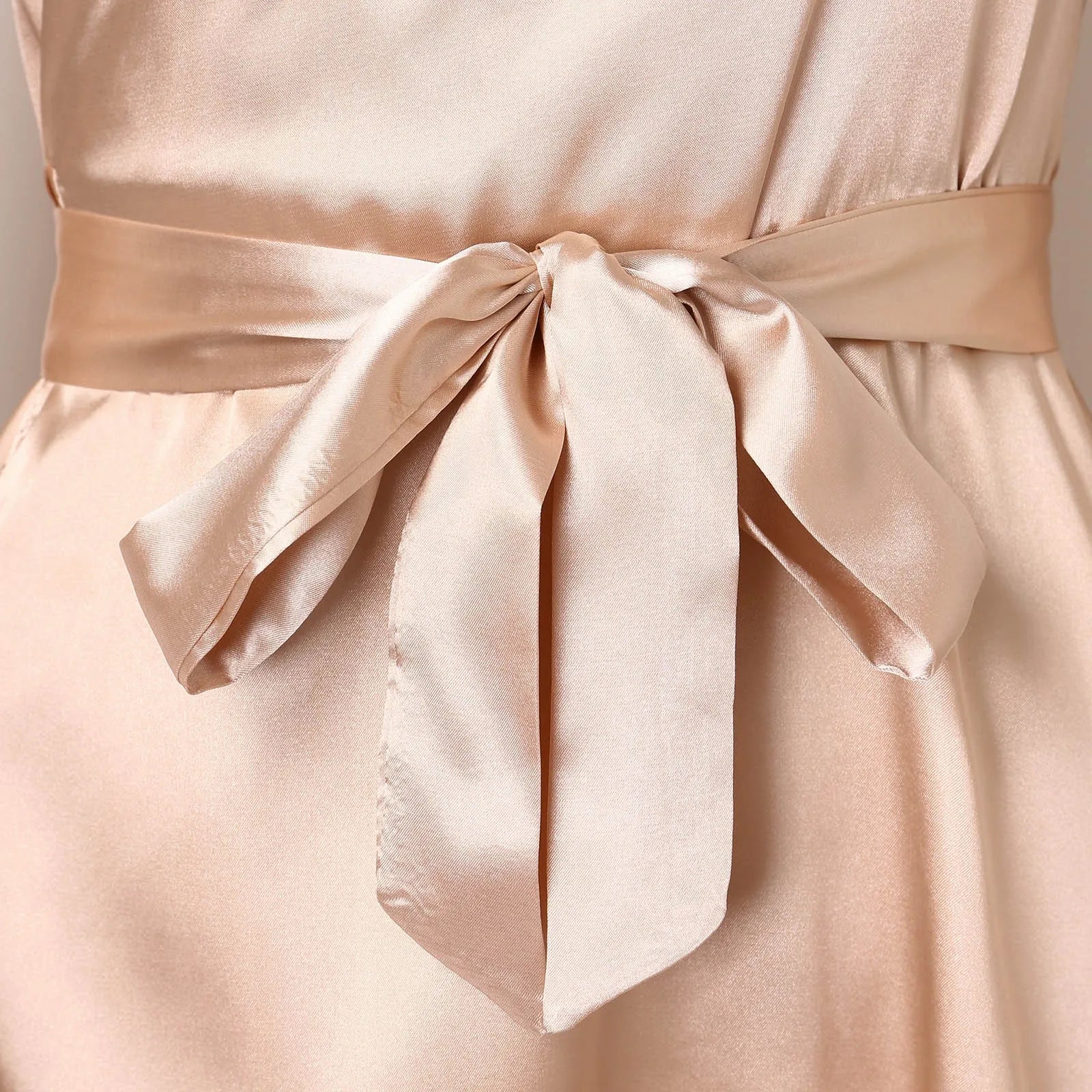 Summer Trend Split Birthday Party Clubwear Long Sleeves V Neck Casual Flowy Dress Solid Color Satin Mini Dresses Vestidos Cortos