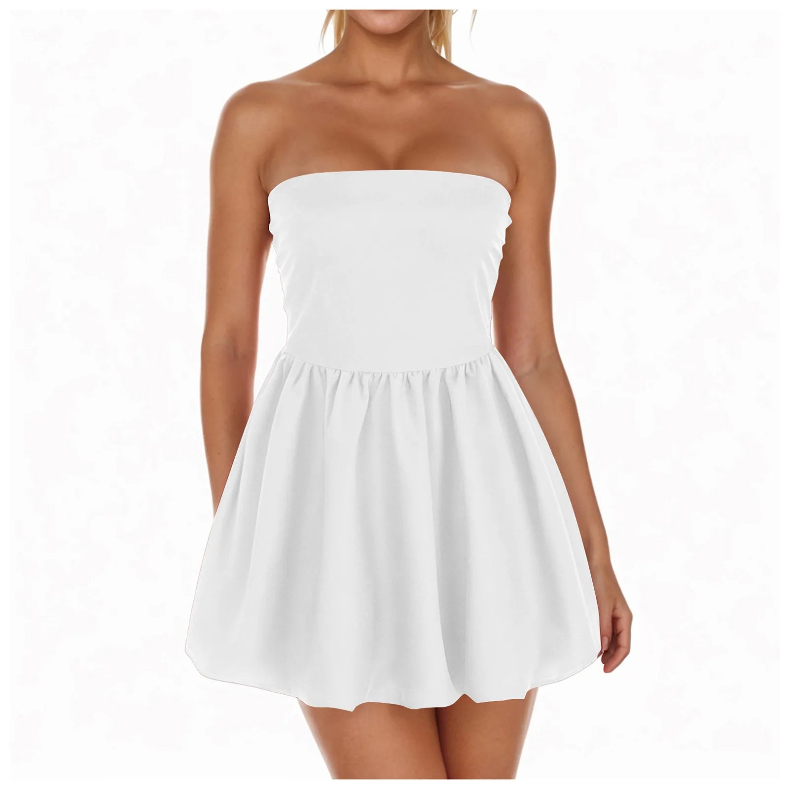 Date Dress For Women Women Solid Color Strapless Tube Top Dress Flower Bud Skirt Summer Slim Tube Top Summer Maxi Dresses Casual