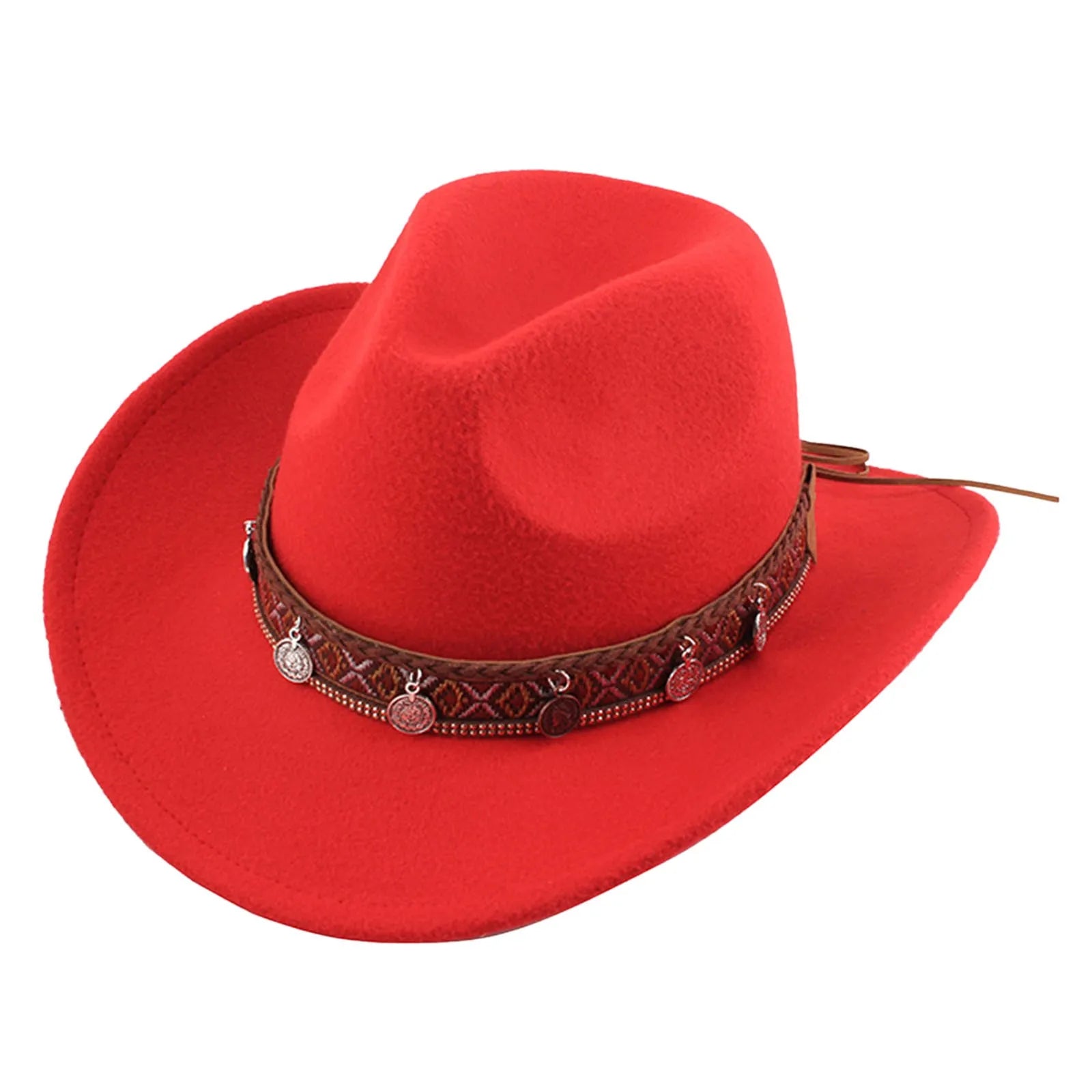 New In Men Vintage Woolen Hat With A Woolen Edge Head Accessories Hats Ethnic Style Sparkly Cowboy Hat Sombrero Para Sol Hombre