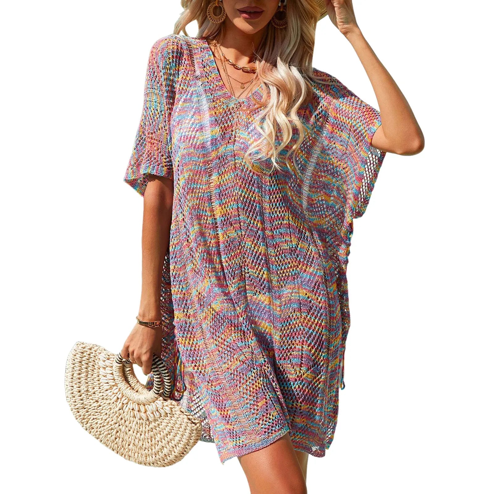 Women Summer Knitted Sweater Loose And Sexy Hollow Bikini Cover Shawl Kintted Cover Up Beach Sexy See Through Shawl шарф женский