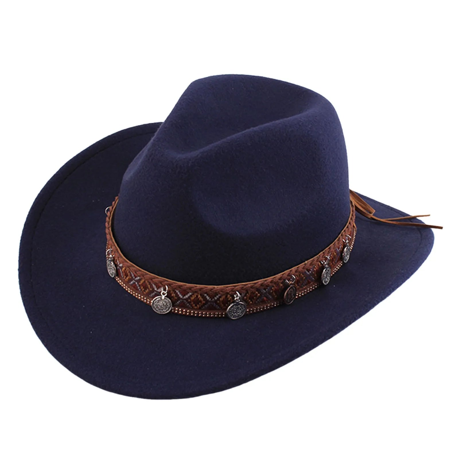 New In Men Vintage Woolen Hat With A Woolen Edge Head Accessories Hats Ethnic Style Sparkly Cowboy Hat Sombrero Para Sol Hombre