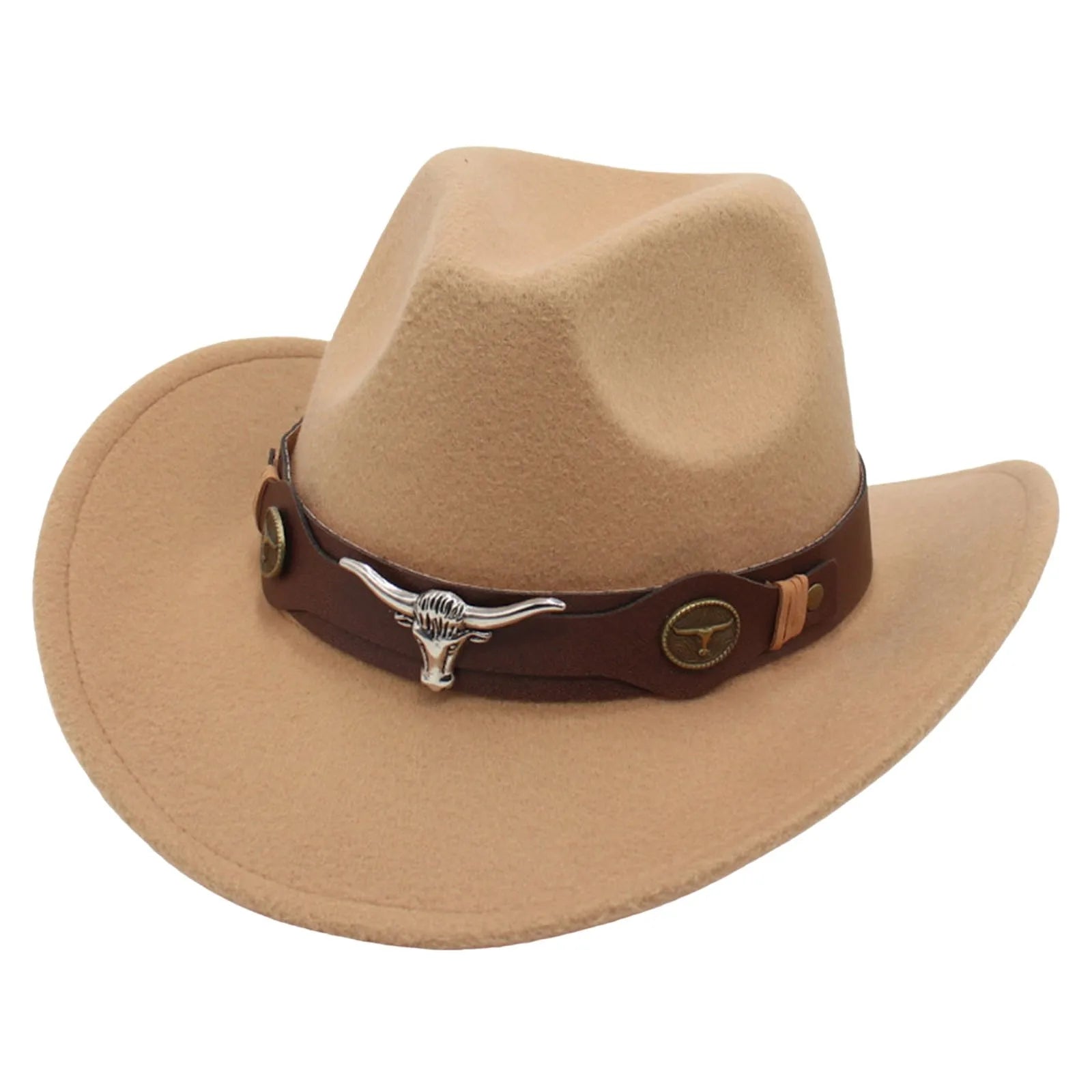 Western Cowboy Hat Head Accessories Ethnic Style Wool Fedora Hats For Men Multiple Colors Wide Brim Sun Protection Hats Sombrero