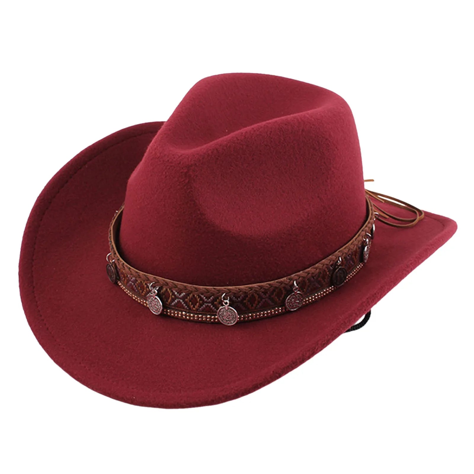 New In Men Vintage Woolen Hat With A Woolen Edge Head Accessories Hats Ethnic Style Sparkly Cowboy Hat Sombrero Para Sol Hombre