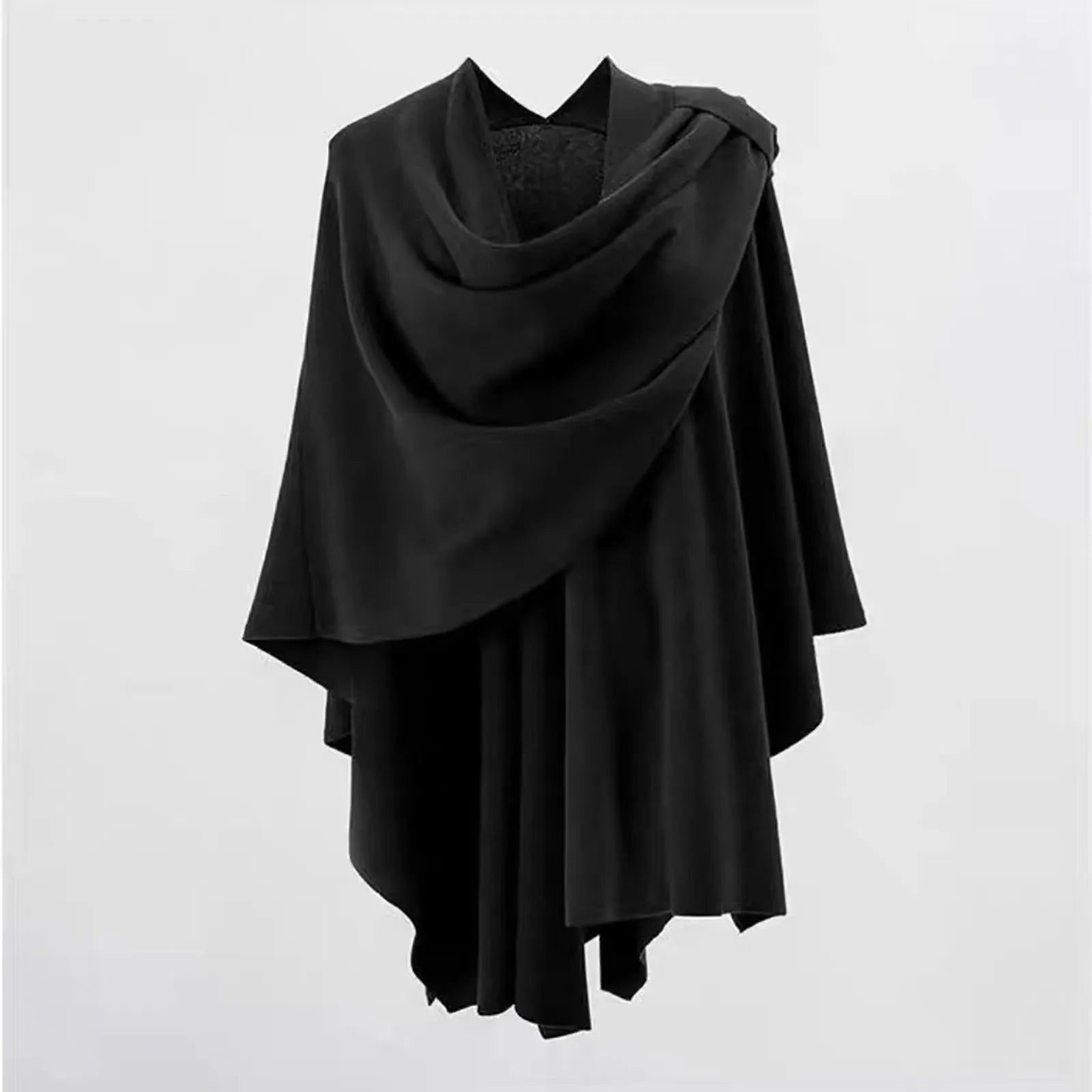 Women'S Solid Color Shawl Wraps Open Front Poncho Cape Oversized Sweaters Casual Cardigan Shawls For Fall Winter шарф женский